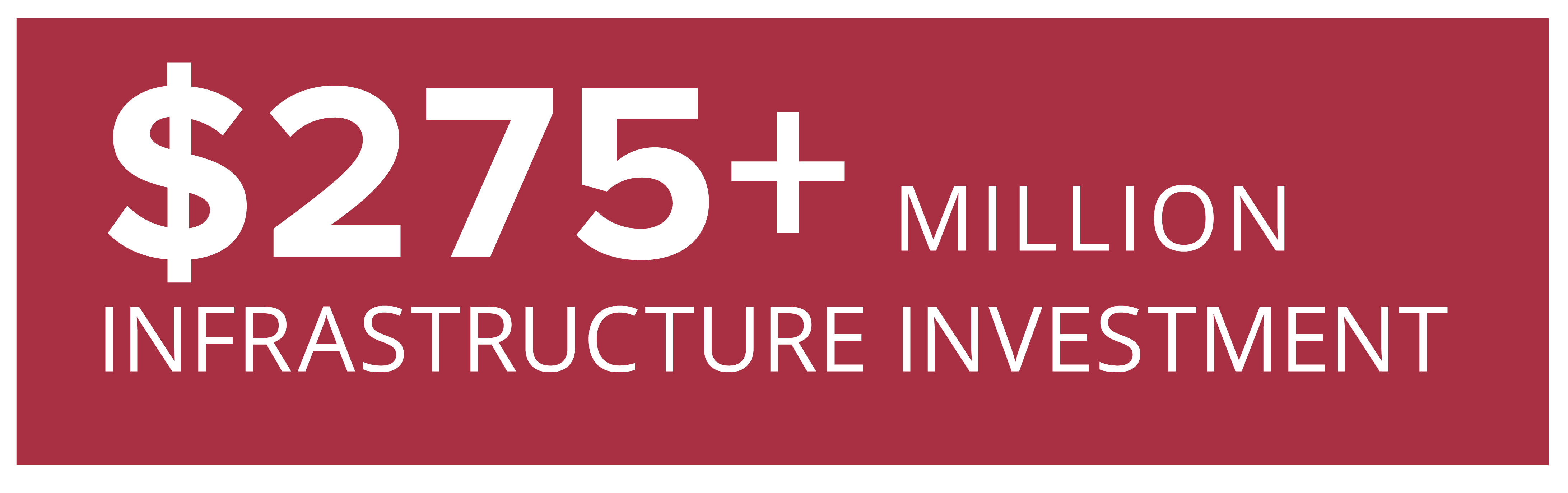 $275+ Million Infrastructure Investment
